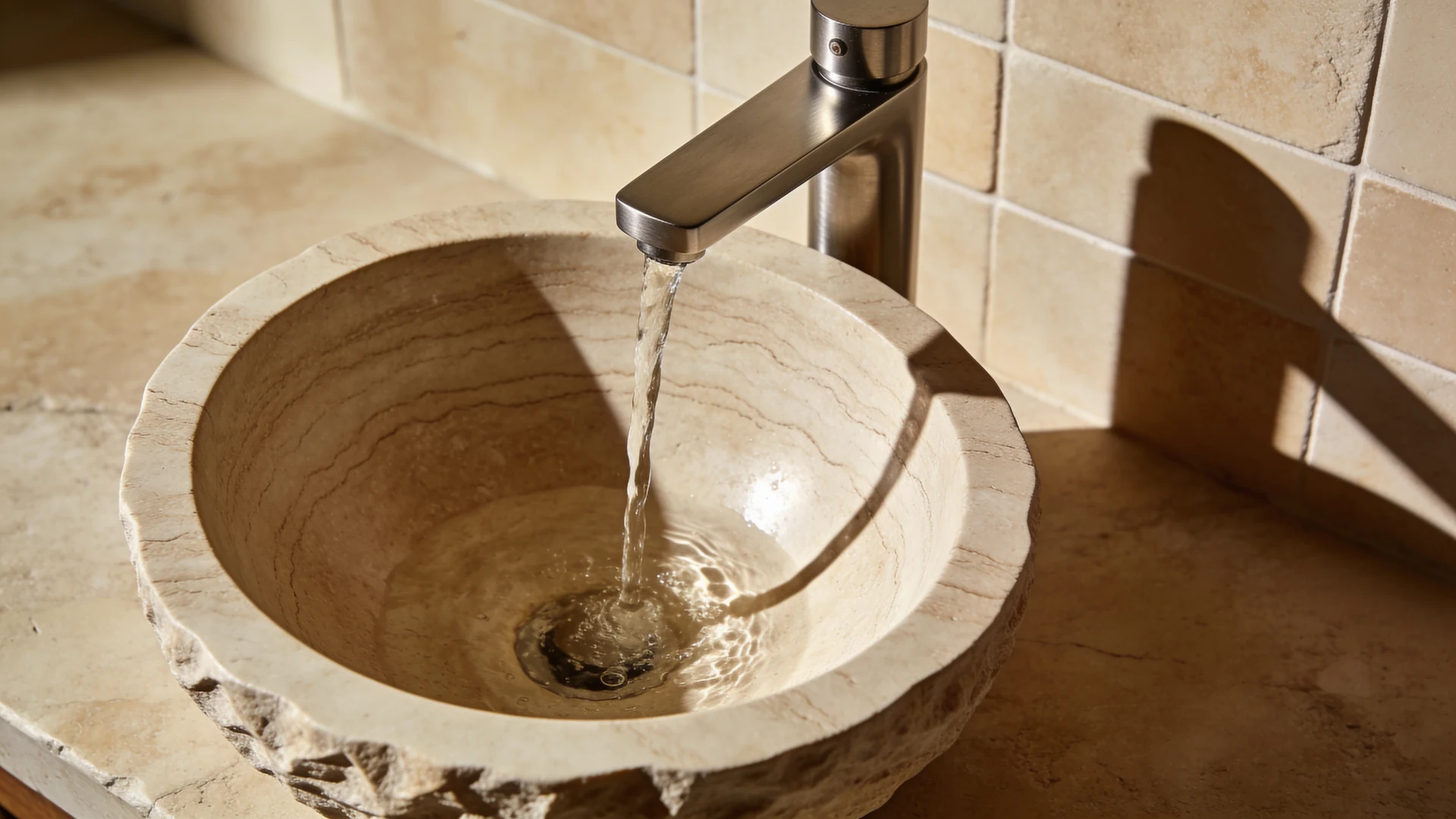 Basins installed and shown close